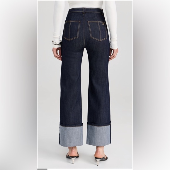 Cinq à Sept Cuffed Benji Pants Button Fly Dark Blue Size 4 - Picture 2 of 14